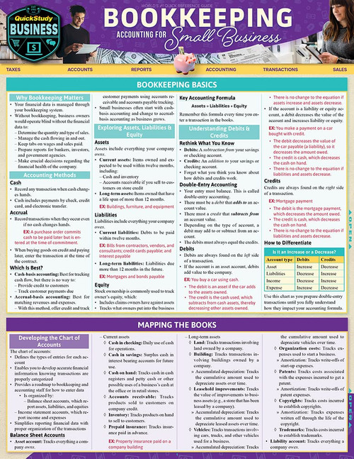 Bookkeeping - Accounting Quickstudy