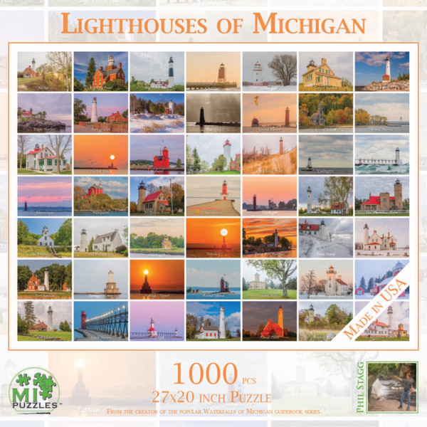 PUZ 1096 Lighthouses of Michigan 1000 Pcs Puzzle