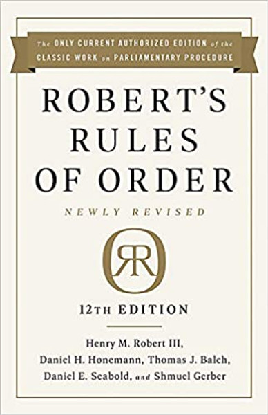 Robert's Rules of Order 12th Ed