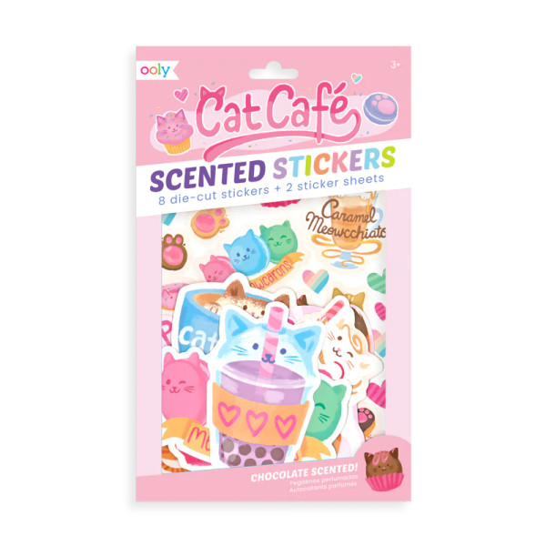 ZZDNR_Scented Stickers: Cat Cafe - Chocolate