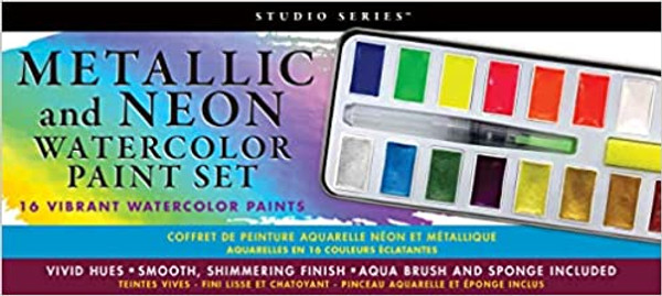 Watercolor Paint Set: Metallic and Neon