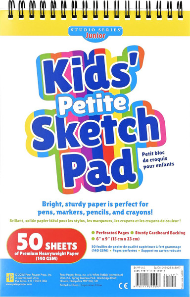 Studio Series Jr. Kids' Portable Sketch Pad 6 x 9 inches (50 perforated sheets)