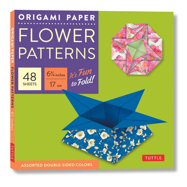 Origami Paper 6 3/4" (17 cm) Flower Patterns 48 Sheets: Tuttle Origami Paper: Double-Side Origami Sheets Printed with 8 Different Designs: Instructions for 6 Projects Included (Tuttle Specials)