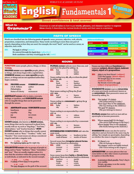 English Fundamentals 1 Quizzer