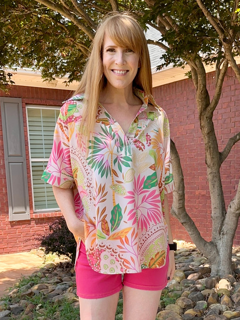 Mixed Bright Leave Blouse