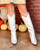 White Mid-High Side Zip Western Boots