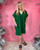 Green Gauze Rolled Sleeve Dress