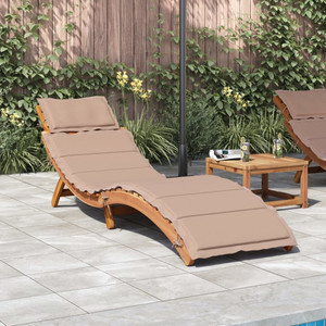  Sun Lounger with Cushion Taupe Solid Wood Acacia A949-367636