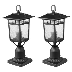 2 Pack Dusk to Dawn Outdoor Post Light, 15.75 in, Waterproof Lamp Post Light Fixtures with 5.5 in P E415-FTYNHWZDDDZ1M086HV6