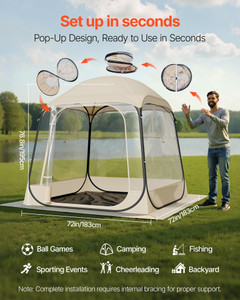 Pop up Sports Tent, 72x72 in Clear Bubble Tent for 2-4 Persons, Waterproof Outdoor Pod with Floor M E415-YDZ7272INCH0629CU001V0