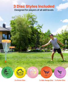 Disc Golf Set, 5 PCS Beginners Flying Discs, Disc Golf Starter Set for Full-Body Strength Training, E415-FPGEFRMTZ51GLMZLR001V0