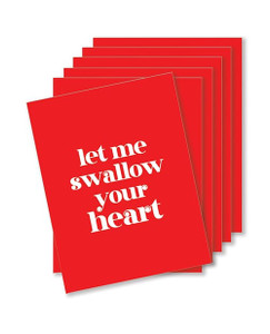 Swallow Your Heart Naughty Greeting Card - Pack Of 6 X615-KK-NK-SWALLOW-6