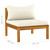  7 Piece Patio Lounge Set with Cream Cushion Solid Acacia Wood A949-3086946