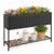 Wicker Raised Garden Bed with Storage Shelf and Drainage Gaps for Flowers B593-HW72720color