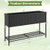 Wicker Raised Garden Bed with Storage Shelf and Drainage Gaps for Flowers B593-HW72720color
