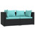  Patio Furniture Set 3 Piece with Cushions Black Poly Rattan A949-317532