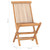  3 Piece Folding Patio Dining Set with Cushion Solid Teak Wood A949-3063200