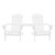  Patio Adirondack Chairs with Tea Table Solid Wood Fir White A949-310067