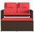  Reclining Patio Bench with Cushions Brown Poly Rattan A949-365824