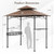 8 x 5 Feet Outdoor Grill Gazebo with 2 Side Shelves and 10 Hooks-Brown - Color: Brown D681-NP11862CF