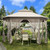 10'x 12' Octagonal Patio Gazebo-Brown B593-OP70383