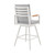 43" Light Gray Metal Swivel Outdoor Counter Height Bar chair with Footrest N270-571179