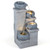 4-Tier Outdoor Water Fountain Cascading Bowl Waterfall Fountain with LED Lights B593-HZ10438US