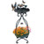 Solar Outdoor Bird Bath Feeder Combo with Flower Planter Pedestal and Solar Lights-Bronze - Color:  D681-PZ10010QT