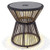 Outdoor Side Table with LED Warm Light and Tempered Glass Top-Black B593-NP12786