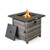 29 Inch Propane Rattan Firepit Table with Lava Rocks and Protective Cover-Gray B593-NP11846