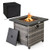 29 Inch Propane Rattan Firepit Table with Lava Rocks and Protective Cover-Gray B593-NP11846