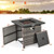29 Inch Propane Rattan Firepit Table with Lava Rocks and Protective Cover-Gray B593-NP11846