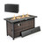 45 Inch Propane Rattan Firepit Table with Glass Stones and Protective Cover-Mixed Brown B593-NP11847