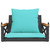  Swing Bench with Cushions Black 24.8"x24.4"x15.7" Poly Rattan A949-368178