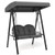 2-Person Outdoor Porch Swing with A-Shaped Metal Stand and Adjustable Canopy-Brown B593-NP12258