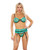 Sheer Lace Underwire Bra, Garter Belt & Panty Green LG X615-PP9332-GR-L0