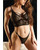 Vixen Call Me Yours Lace Bralette w/Grommet Detail & Panty Black L/XL X615-FTV789-BK-LX