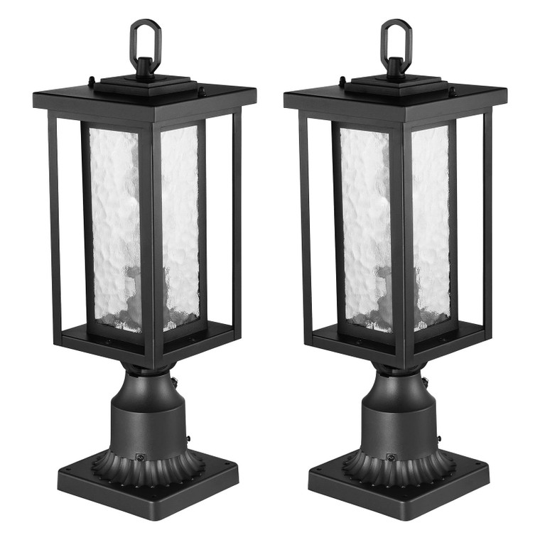 2 Pack Dusk to Dawn Outdoor Post Light, 17.72 in, Waterproof Lamp Post Light Fixtures with 3.5 in P E415-FTYNHWZDDDZ1FWLF5V6