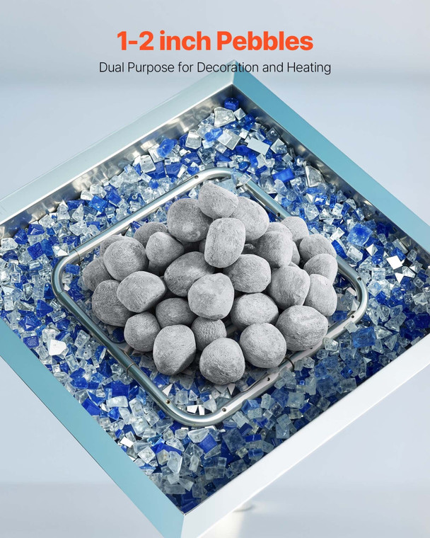 Ceramic Fire Pebble Stones, 1-2 inch 48 Pcs Lava Rocks, Reusable Fire Pit Stones Indoor and Outdoor E415-TCXWELS12INCV4HA4001V0