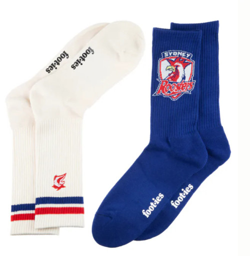 Roosters Footies Icons Sneaker Sock 2pk