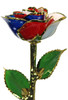 "Star Spangled"  American Flag Rose Trimmed in 24kt Gold 