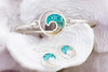 Dune Sand Sterling Silver Wave with GRADIENT TURQUOISE Bracelet 