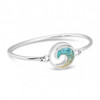 Dune Sand Sterling Silver Wave with GRADIENT TURQUOISE Bracelet 