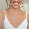 Dune Heart of Sand Necklace with Gradient Turquoise