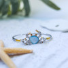 Rhodium Sterling Silver and 18kt Yellow Gold Blue Mother of Pearl Crab Topper