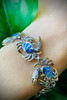 Sterling Silver and 18kt Yellow Gold Blue Opal Six Crabs Bracelet