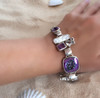 Purple Topaz and Quartz Sterling Silver Bracelet