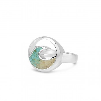 Dune Sterling Silver Cresting Wave Gradient Ring Michael Gallagher Jewelers