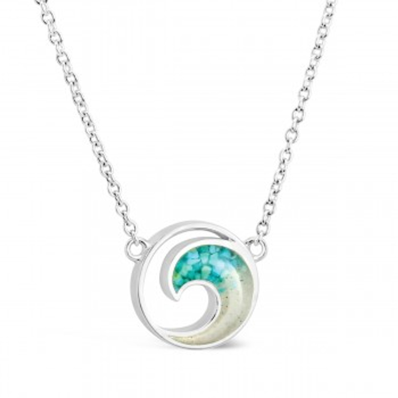Dune Sand Sterling Silver Wave with GRADIENT TURQUOISE Necklace - You ...