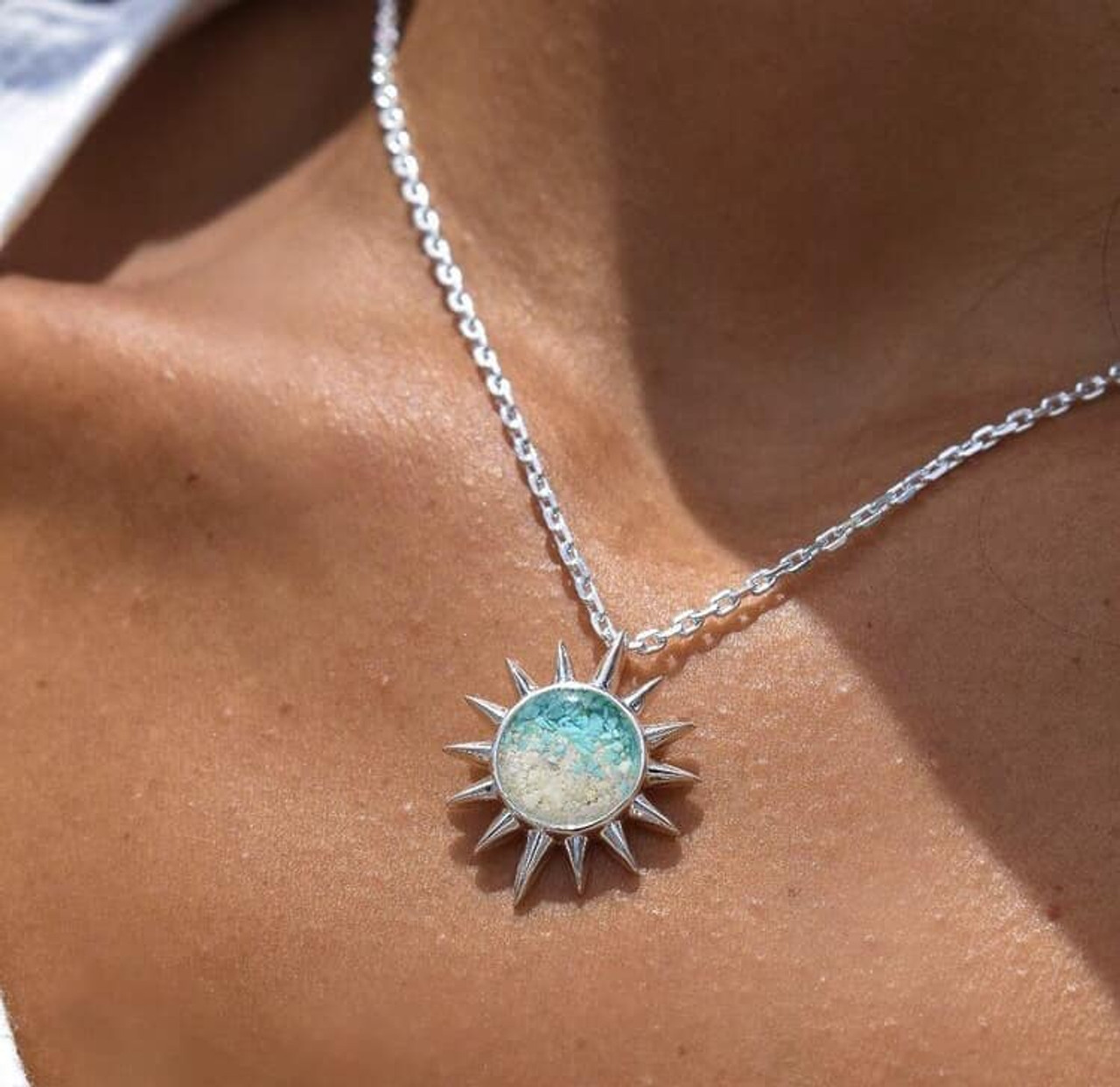 Silver Sunburst Pendant Necklace | Enlight Holistics